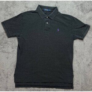 Polo Ralph Lauren Mens Polo Shirt Black Purple Pony Short Sleeve Size L